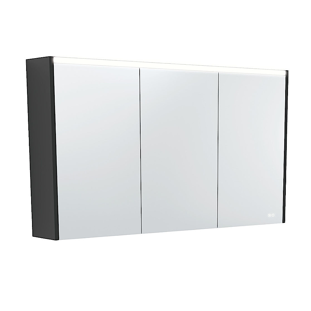 Fienza Mirror LED Cabinet 1200mm Satin Black PSC1200B-LED