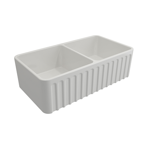 Turner Hastings Butler Novi Double Bowl Sink 85 x 46 White NO85FS