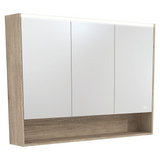 Fienza Mirror LED Cabinet 1200mm with Undershelf Scandi Oak PSC1200SS-LED