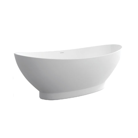 Fienza Antonia Cast Stone Solid Surface Bath 1550mm No Overflow White ST19NO (4597285683260)