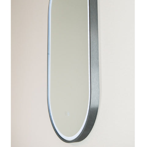 Remer Gatsby Mirror LED 450x900mm Gun Metal Aluminium Frame G4590D-GM