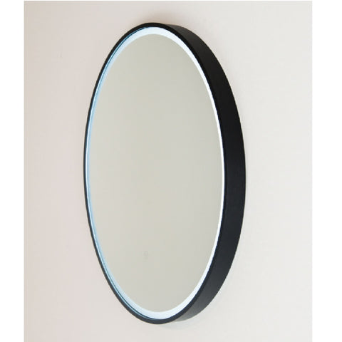 Remer Sphere Mirror Demister LED 600x600mm Matte Black Aluminium Frame S60D-MB