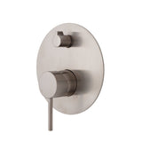 Fienza Kaya Wall Diverter Mixer, Large Round Plate Brushed Nickel 228102BN (4705866973244)