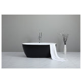 Stel Freestanding Bath 1700x810x590mm (Acrylic) Matte Black / Matte White PBK-MBBT-5-1700