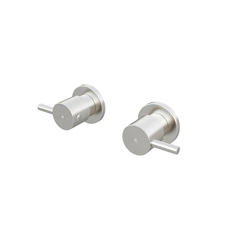 Meir Round Quarter Turn Wall Top Assemblies Brushed Nickel MW06-PVDBN