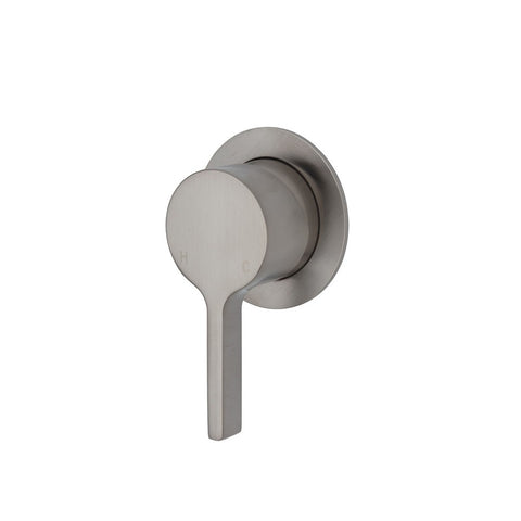 Fienza Sansa Wall Mixer Small Round Plate Brushed Nickel 229101BN