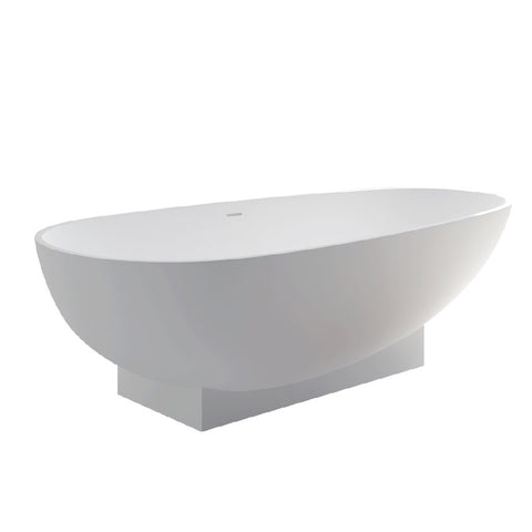 Fienza Lagoona Cast Stone Solid Surface Bath 1810mm With Overflow Matte White ST04 (4597286109244)