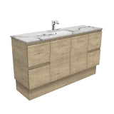 Fienza Edge Scandi Oak Calacatta Marble Kicker 1500mm Vanity (Single Bowl)SM150SKS (4597291647036)