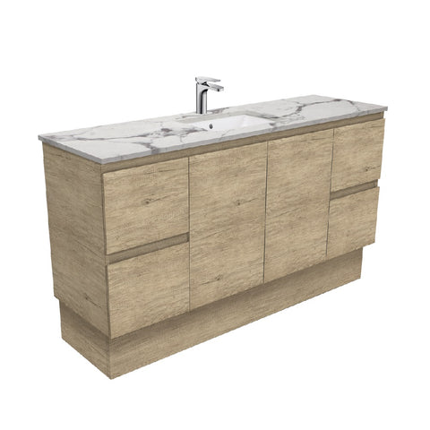 Fienza Edge Scandi Oak Calacatta Marble Kicker 1500mm Vanity (Single Bowl)SM150SKS (4597291647036)