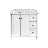 Turner Hastings Coventry 90 x 55 Satin White Vanity with Real Marble Top & Ceramic Undercounter Basin 3 th CO90W-3TH
