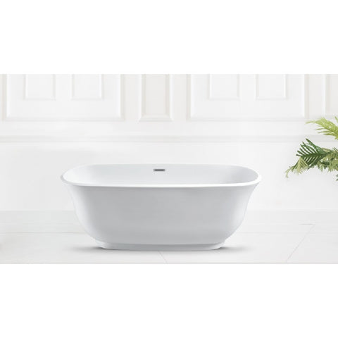 BelBagno Baden 1700mm Freestanding Bath Acrylic White BB2772 (Bonus: Pop up waste colour included)