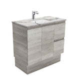 Fienza Edge Industrial Calacatta Marble Kicker 900mm Vanity (Right Drawers) SM90XKR (4597292204092)