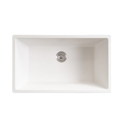 ADP Sink Bellevue Large Rectangular 790mm Sink Matte White SINKBEL7945WHT