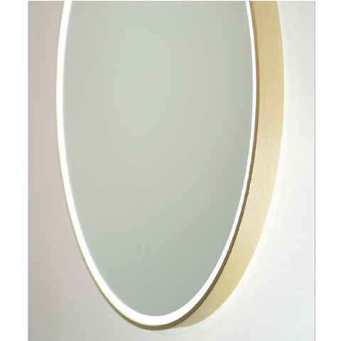 Remer Sphere Premium Mirror LED 600x600mm Brushed Brass Aluminium Frame S60DB-BB