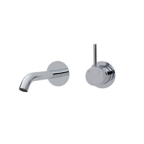 Fienza Kaya Up Wall Basin/ Bath Mixer Set Round Plate 160mm Outlet Chrome 228118 (4705865629756)