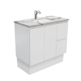 Fienza Fingerpull Matte Calacatta Marble Kicker 900mm Vanity (Left Drawers) SM90ZKL (4597290991676)