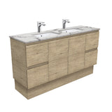 Fienza Edge Scandi Oak Calacatta Marble Kicker 1500mm Vanity (Double Bowl)SM150SKD (4597291679804)