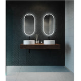 Remer Gatsby Mirror LED 450x900mm Matte Black Aluminium Frame G4590D-MB