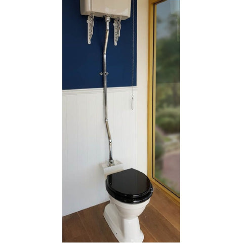 Turner Hastings Birmingham Toilet Suite with High Level Cistern Including Black Seat BI202HLT-BS