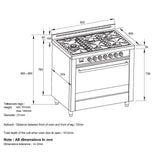 Kleenmaid Oven 90cm Freestanding Dual Fuel OFS9021