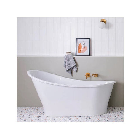 ADP Placido 1590mm Cast Marble Freestanding Bath Gloss White PLACBATH1590G (4641023918140)