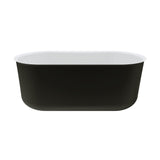 Fienza Windsor Acrylic Freestanding Bath 1500mm Matte Black with Gloss White Interior FR72-1500B