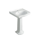 Turner Hastings Claremont 58 x 45 Wash Basin & Pedestal 3th White CL582BP-3TH