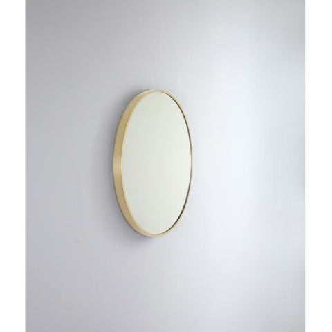 Remer Modern Round Mirror 610x610mm Brushed Brass Aluminium Frame MR61-BB