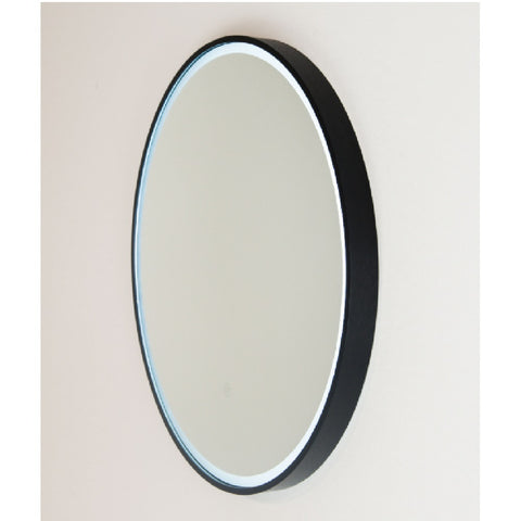 Remer Sphere Mirror Demister LED 800x800mm Matte Black Aluminium Frame S80D-MB