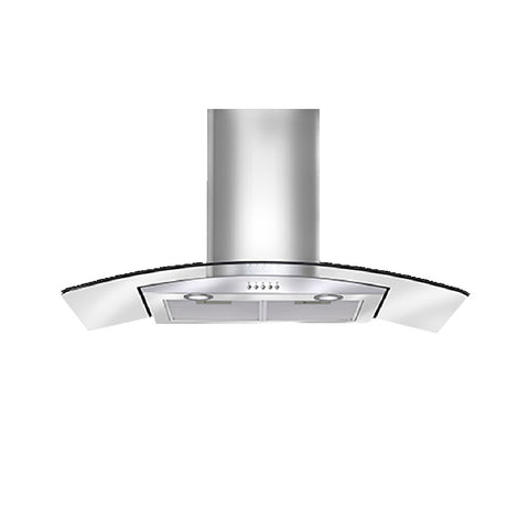 Artusi Rangehood 90cm Curved Glass W/ Charcol Filter Stainless Steel ACG900X (4615430897724)
