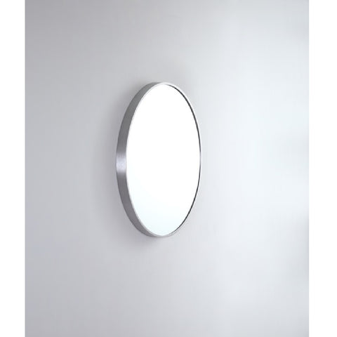 Remer Modern Round Mirror 610x610mm Brushed Nickel Aluminium Frame MR61-BN