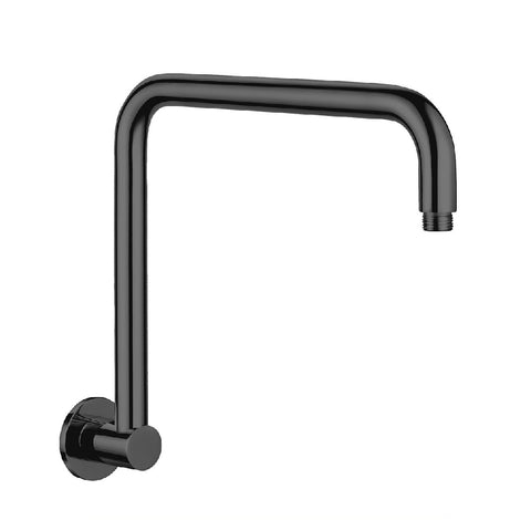 Fienza Round Fixed Gooseneck Arm Only 350mm Matte Black 422112 (2530547499068)