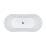 Fienza Windsor Acrylic Freestanding Bath 1500mm Matte Black with Gloss White Interior FR72-1500B