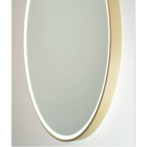 Remer Sphere Premium Mirror LED 800x800mm Brushed Brass Aluminium Frame S80DB-BB