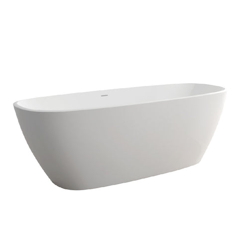 Fienza Marissa Cast Stone Solid Surface Bath 1700mm No Overflow Matte White ST18NO (4597286404156)