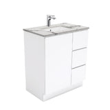 Fienza Fingerpull Calacatta Marble Kicker 750mm Vanity (Left Drawers) SM75CL (4597290369084)