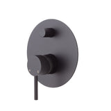 Fienza Axle Wall Diverter Mixer Large Round Plate Matte Black 231102B