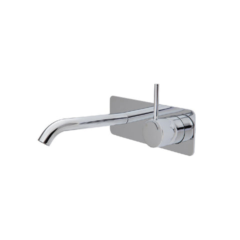 Fienza Kaya Up Wall Basin/ Bath Mixer Set Soft Square Plate 160mm Outlet Chrome 228119 (4705865826364)