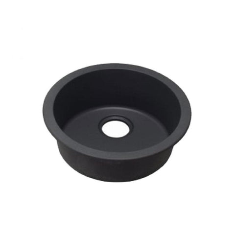 Aquaperla Arete Stone Kitchen Sink Black Granite Quartz Round Single Bowl Top/Under Mount 460mm OX460.KS (4670901649468)