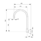 Phoenix Ivy Wall Sink Outlet 170mm Gooseneck Chrome 673 CHR