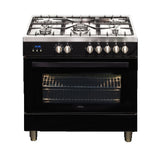 Artusi Freestanding 90cm Oven Dual Fuel Black CAFG91B