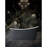 Belbagno Ritz Freestanding Bath Solid Surface 1676mm Matte Grey BB32-MATTEGREY