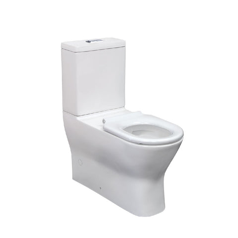 Fienza Delta Care 800 White Toilet Suite S Trap 90-280mm White Seat, Slim Button K013WA-SB