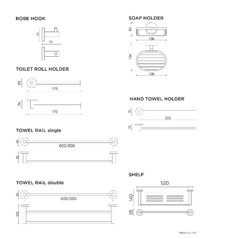 Seima Ithaca Double 600mm Towel Rail Chrome 191406