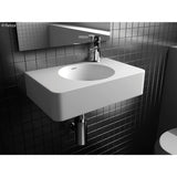 Fienza Wall Basin Encanto 470 Solid Surface No Tap Hole (With Overflow) Matte White CSB11-47-0