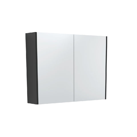 Fienza Mirror Cabinet 900mm Matte Black PSC900B (4689840144444)