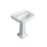 Turner Hastings Claremont 68 x 51 Wash Basin & Pedestal 3th White CL682BP-3TH