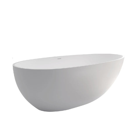 Fienza Bahama Cast Stone Solid Surface Bath 1700mm No Overflow Matte White ST03NO (4597285879868)