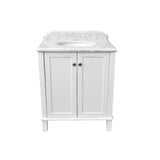 Turner Hastings Coventry 75 x 55 Satin White Vanity with Real Marble Top & Ceramic Undercounter Basin 3 th CO75W-3TH