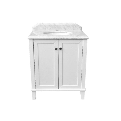 Turner Hastings Coventry 75 x 55 Satin White Vanity with Real Marble Top & Ceramic Undercounter Basin 3 th CO75W-3TH